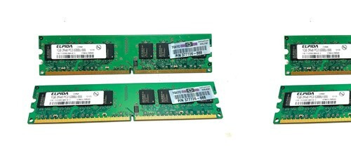 2x 1GB PC2-5300U DDR2-667MHz Intel Low-Density Desktop RAM For Elpida - 100% FB