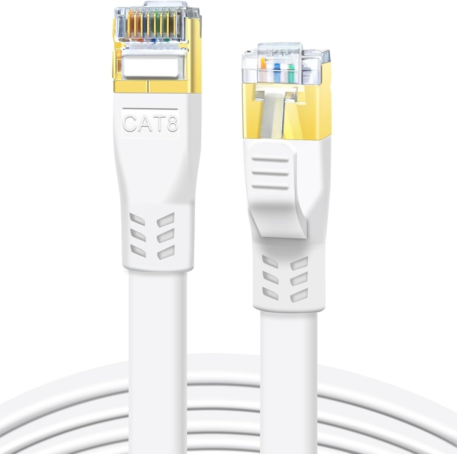 Ultra-Thin Cat 8 Ethernet Cable 1.5ft for Seamless Indoor & Outdoor Connectivity