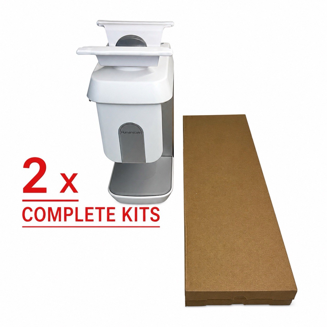 2x Humanscale CPU200 Under Desk CPU Holder Mount White w/ Track & Hardware BNIB