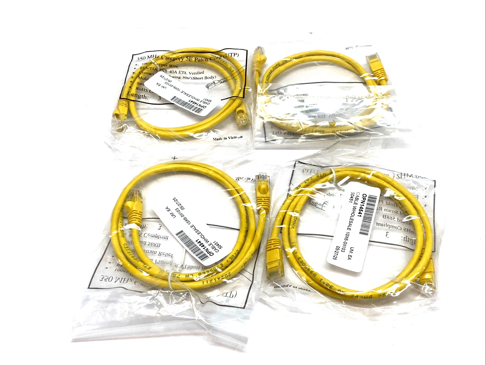 Cat5e E305668 24 AWG 350MHz UTP Type CM Cable LOT OF 4