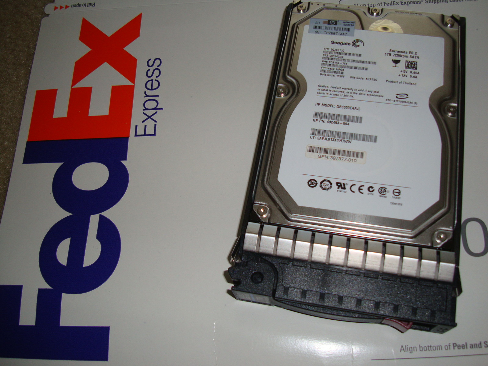 454146-B21/ 454273-001/ HP 1TB 3G 7.2K 3.5" HARD DRIVE 482483-004  - NEW IN BAG