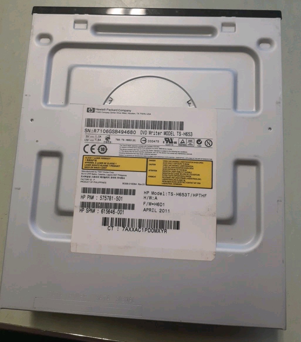 HP DVD/CD DRIVE - MODEL TS-H653 / PN#575781-501 TS-653T/HPTHF