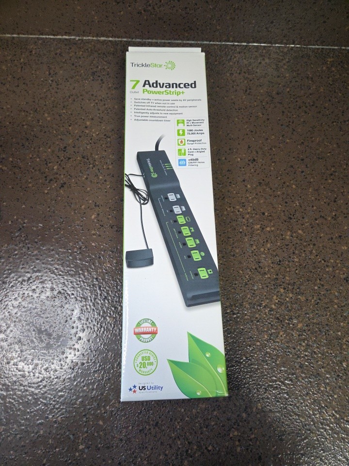 NEW - TrickleStar 7 Outlet Advanced Power Strip, with LIFETIME WARRANTY