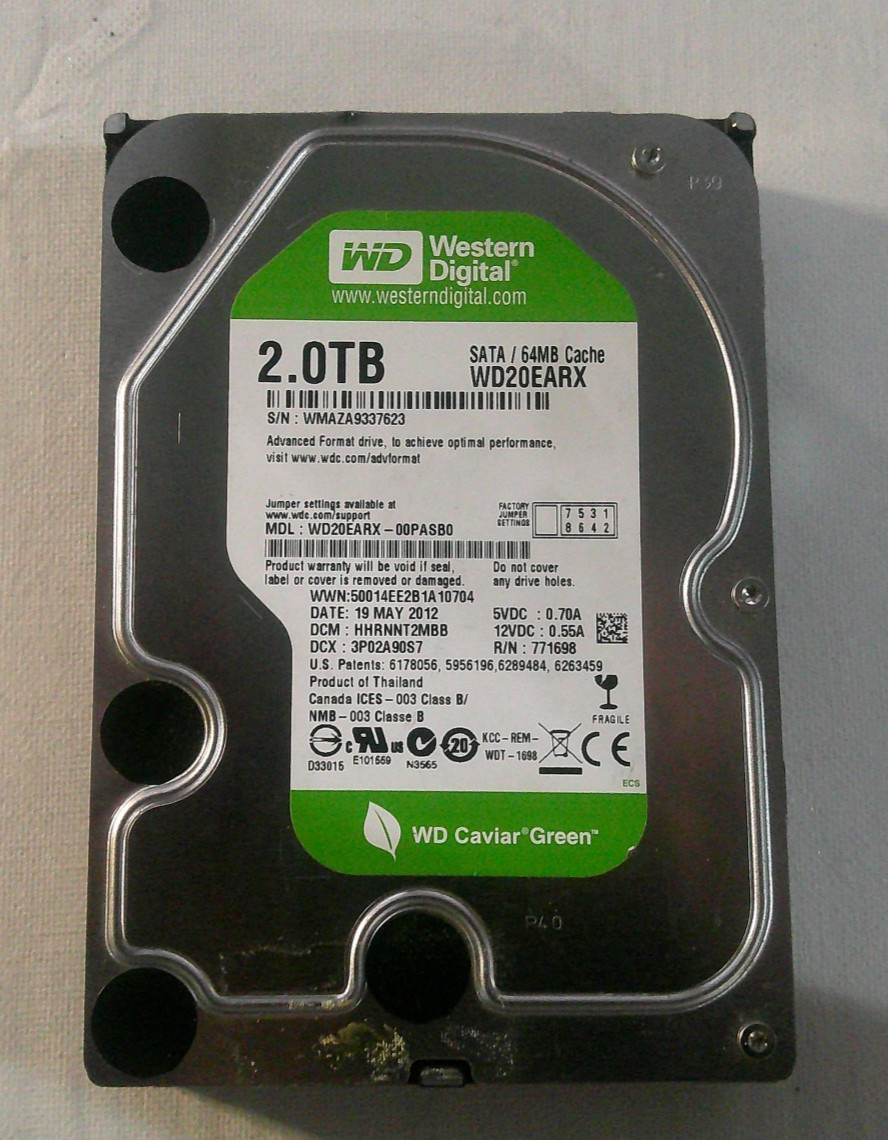 Western Digital Caviar Green 2TB 3.5" Hard Drive WD20EARX