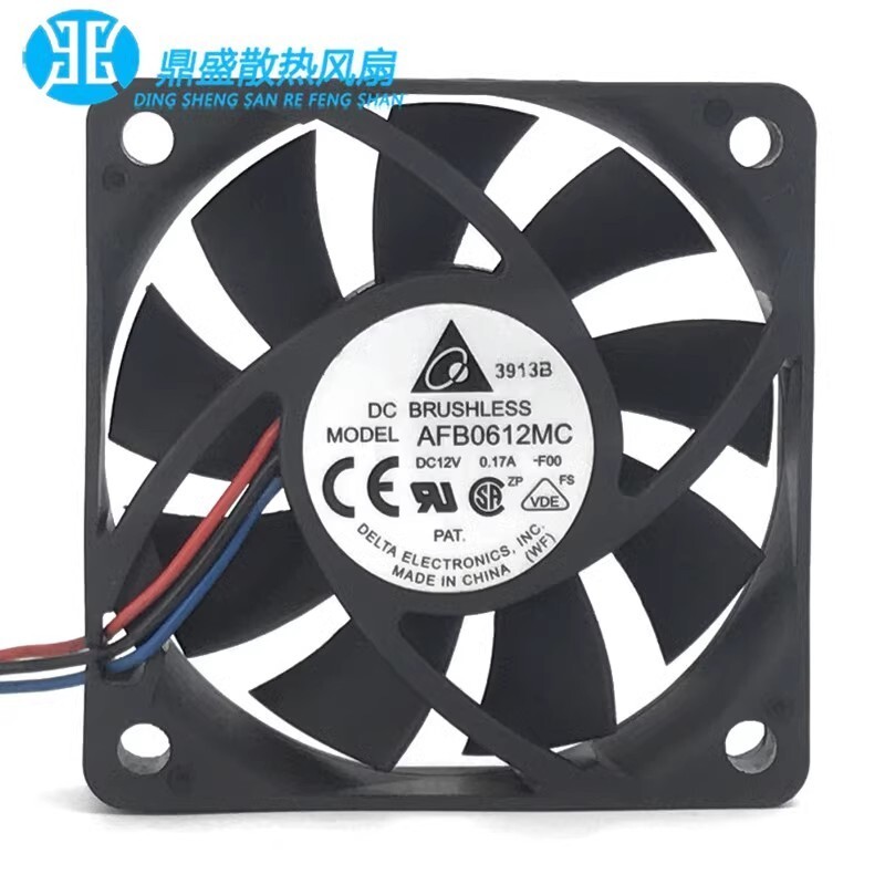Delta AFB0612MC 6015 DC12V 0.17A 3-Wire Cooling Fan