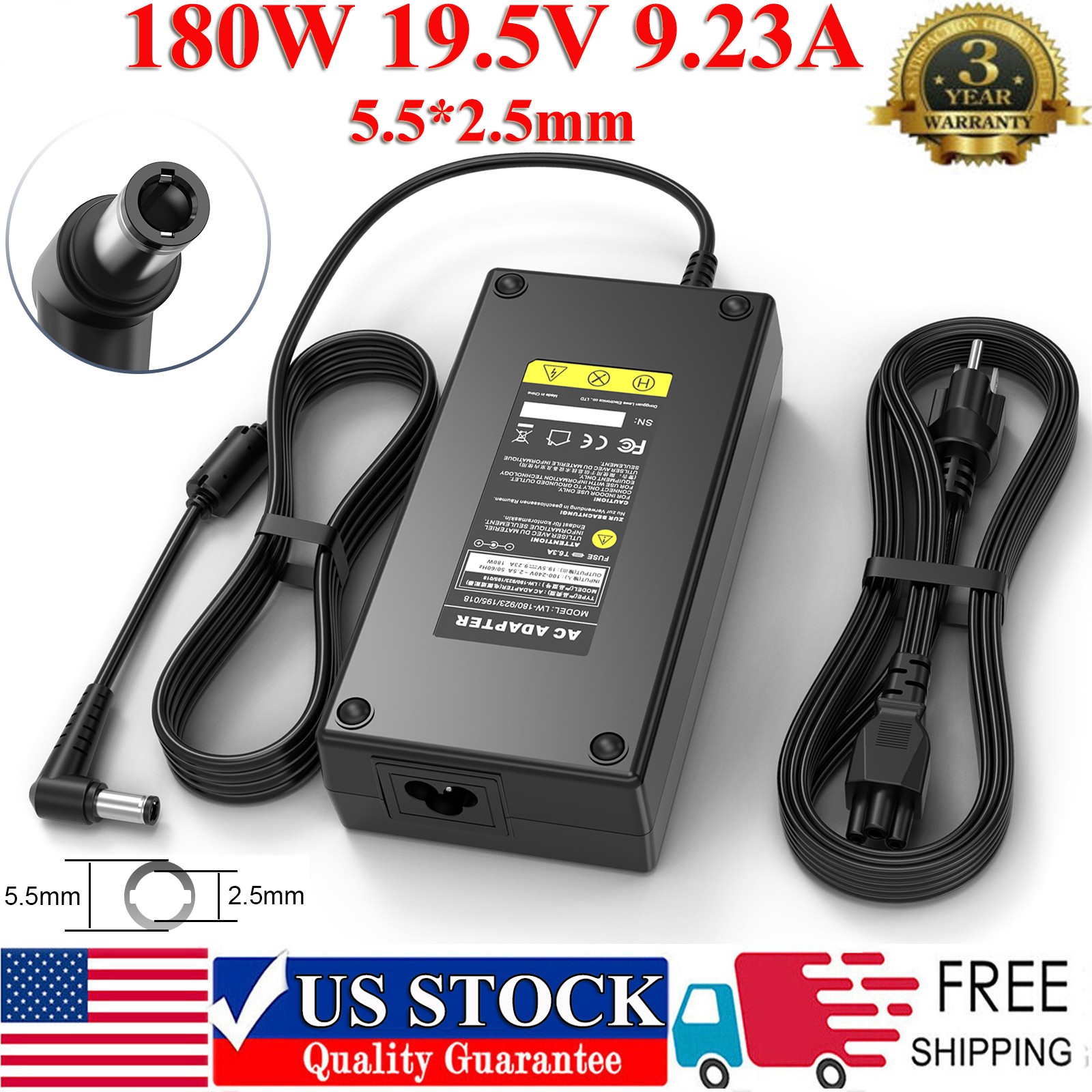 180W Charger for Asus ROG G750JM G751JM G750JS G750JH G75VX Laptop ADP-180HB D