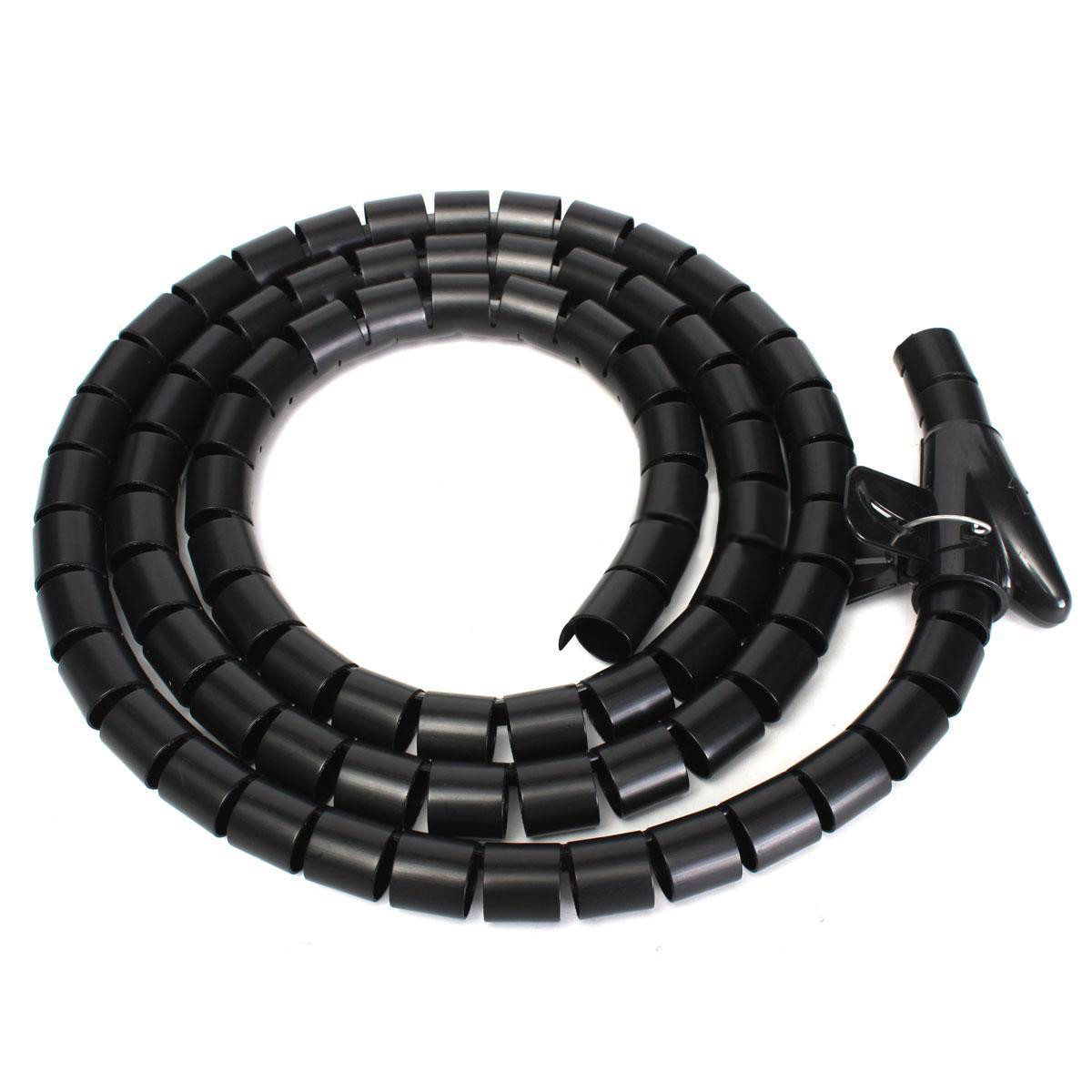 2M 10mm/25mm Spiral Cable Wrap Tidy Cord Wire Banding Storage Organizer 3 Colors