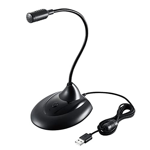ELECOM PC Microphone Stand Microphone USB Flexible Arm Mute Button LED Light