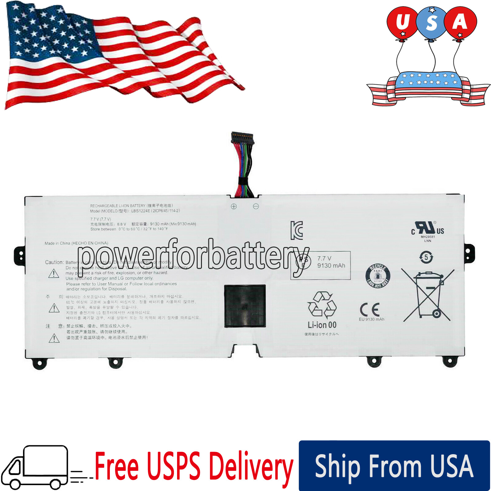 New LBS1224E EAC63738201 Battery For LG Gram 14Z980 14Z990 14Z90N 15Z980 17Z990