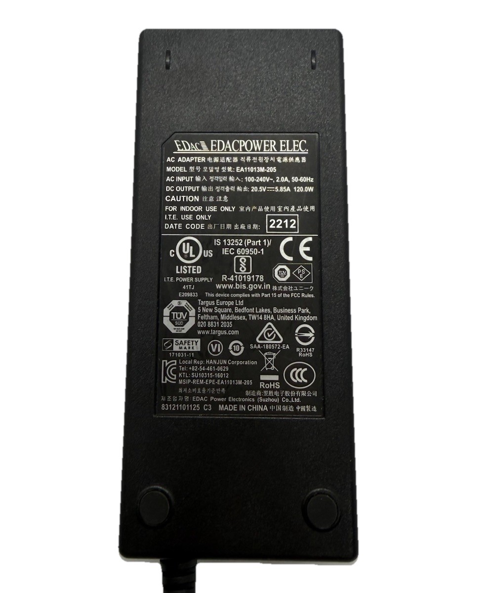 Genuine EDAC 120W AC Adapter 20.5V 5.85A EA11013M-205 for Targus DOCK180 DOCK410