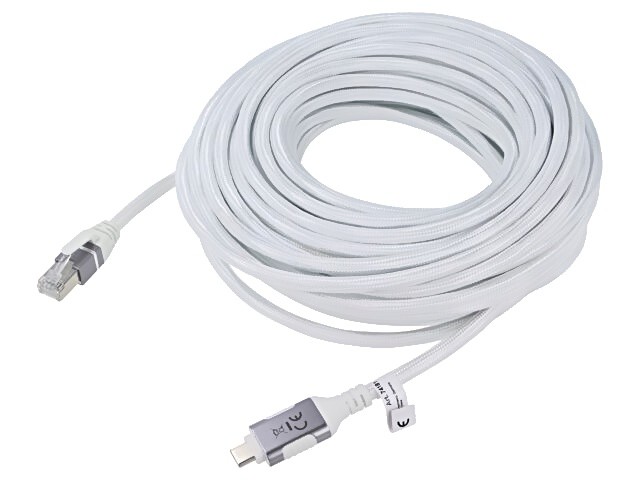 74164 cable USB 3.0 RJ45 male, USB A male nickel-plated 15 m white Goobay