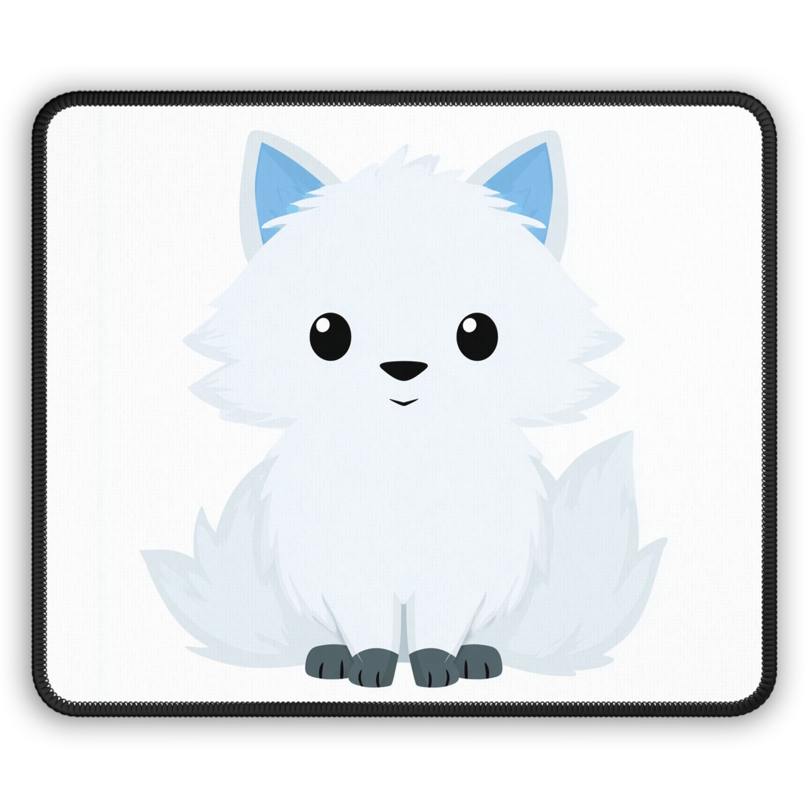 Cute Arctic Fox Gaming Mouse Pad | Kawaii White Fox Desk Mat