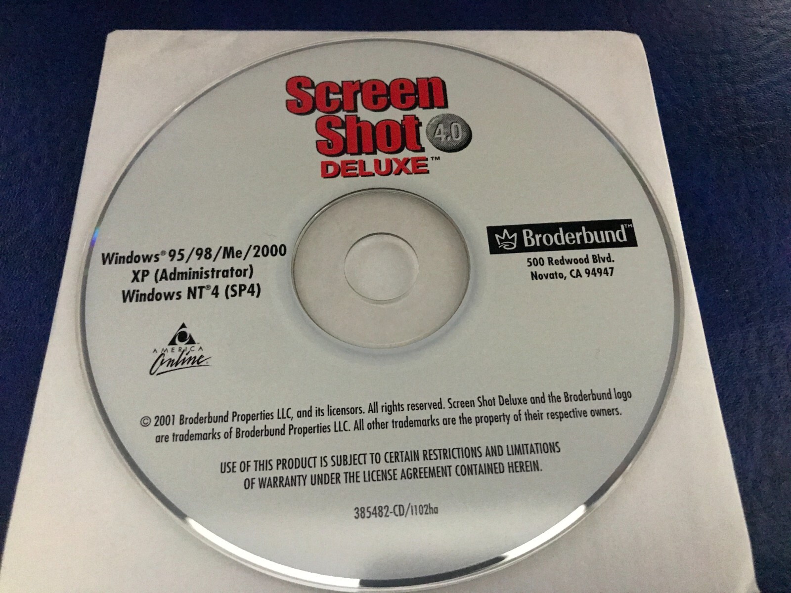 Vintage 2002  Screen Shot Deluxe 4.0 Software on CD by Broderbund