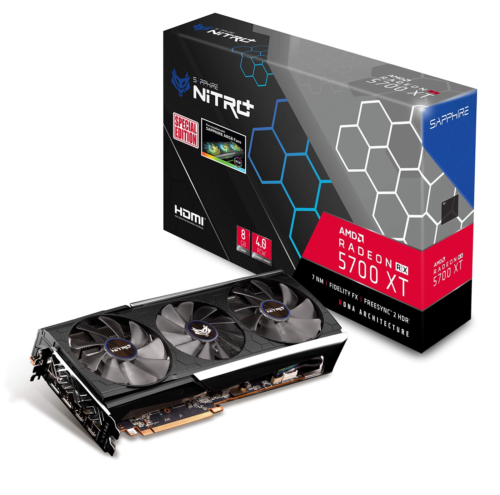 Sapphire NITRO+ Radeon RX 5700 XT 8GB GDDR6 Dual HDMI 11293-03 Graphics Card