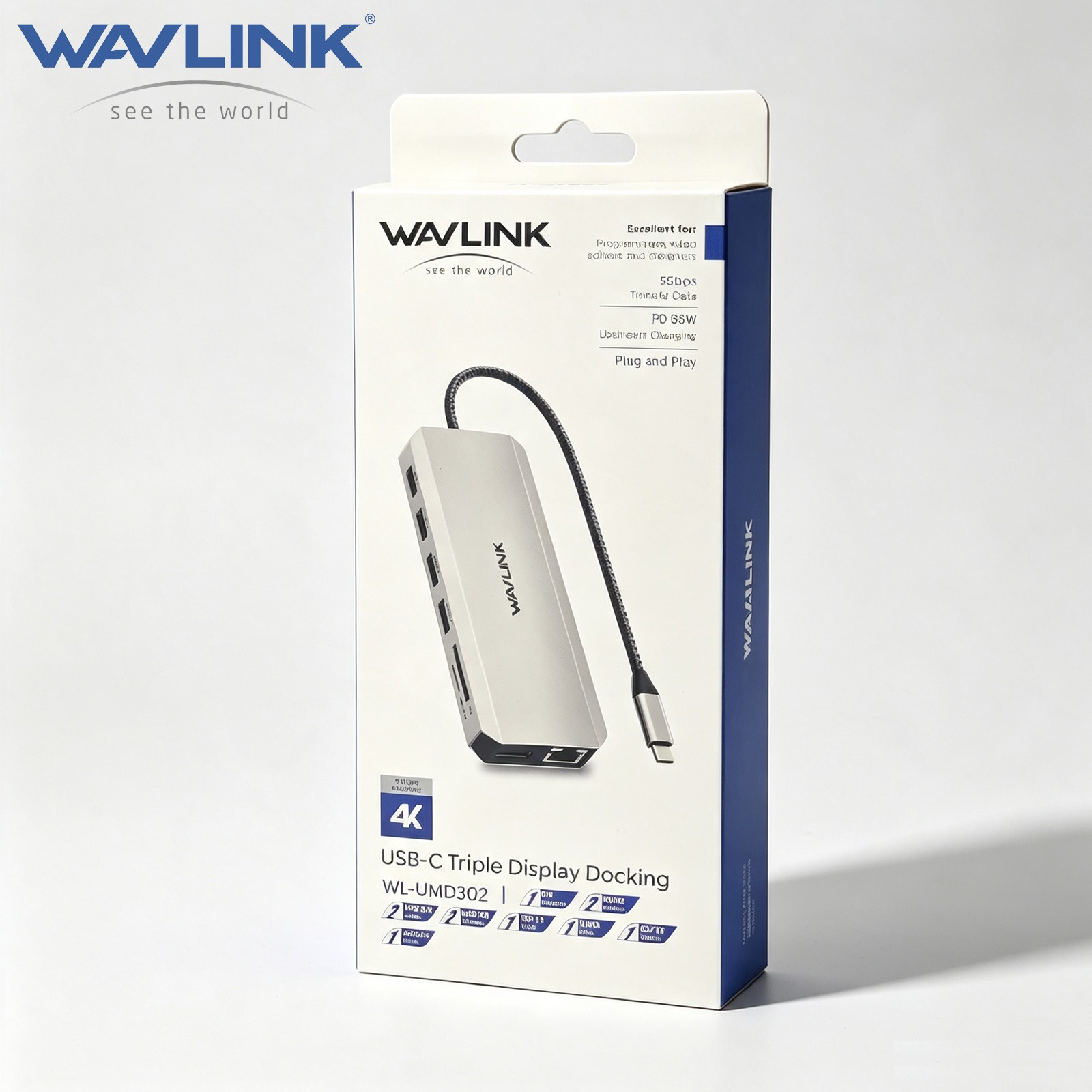 WAVLINK USB C Docking Station Dual HDMI 12 in 1 Triple Display USB C Hub 4K DP