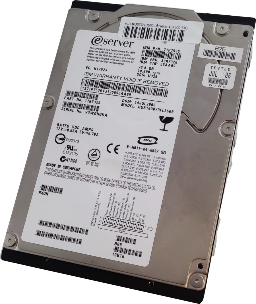 IBM Server 71P7536 Hus103073fl3600 73GB New