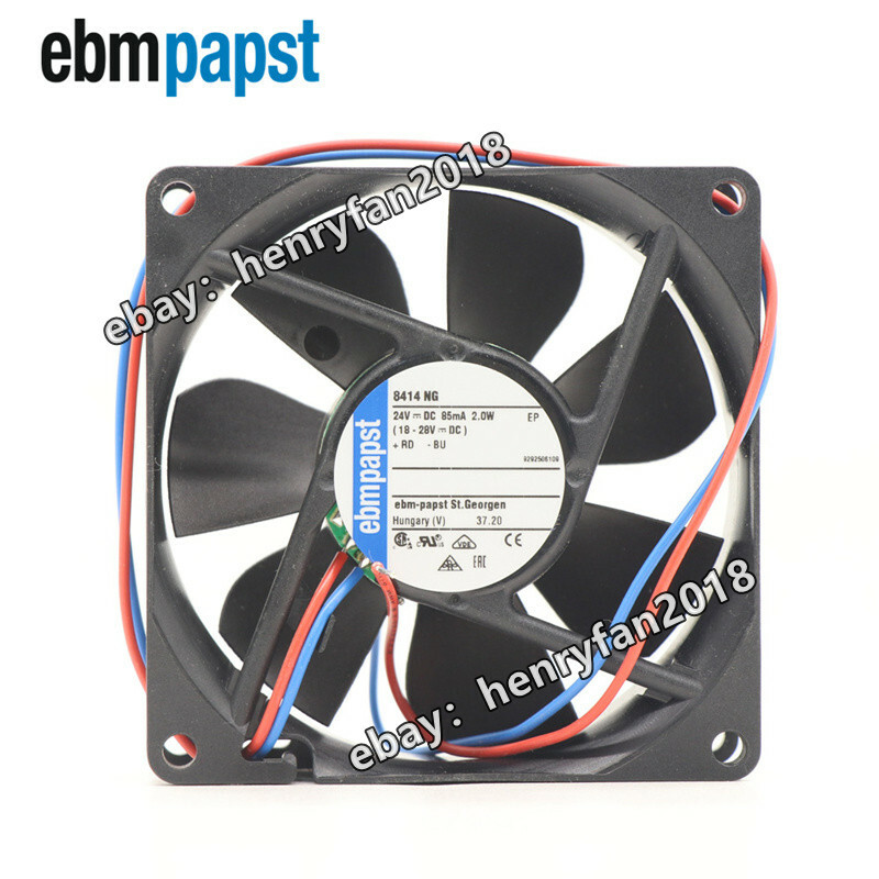 Ebmpapst 8414NG DC Axial Fan 24V 85mA 2.0W 80*80*25MM 2-Wires Papst Cooling Fan