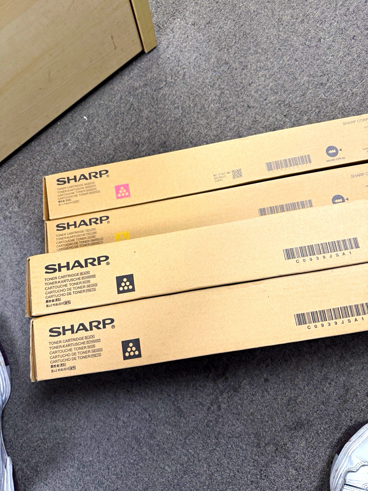 Sharp MX-51NT Genuine Laser Toner Cartridges Lot 2-Black 1-Yellow 1-Magenta