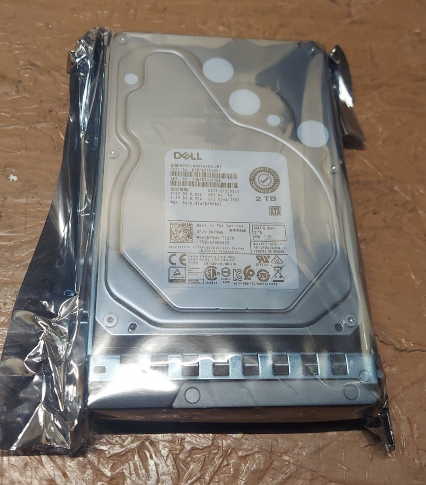 NPVM6 DELL TOSHIBA 2TB 7.2K SATA 3.5" 6Gb/s HDD MG04ACA200NY R720 R420 T620 T320
