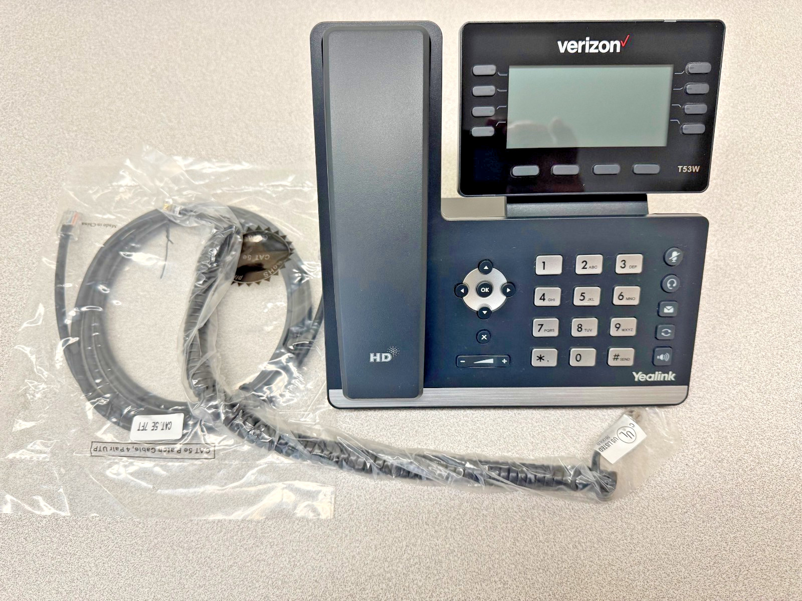 Yealink Verizon T53W IP Phone Bluetooth Wi-Fi PoE Excellent Condition New Cords
