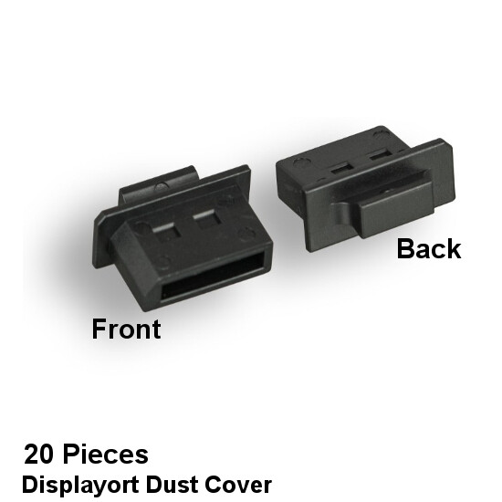 KNTK Bag of 20pcs DisplayPort Socket Anti Dust Cover Protector with Handle Black
