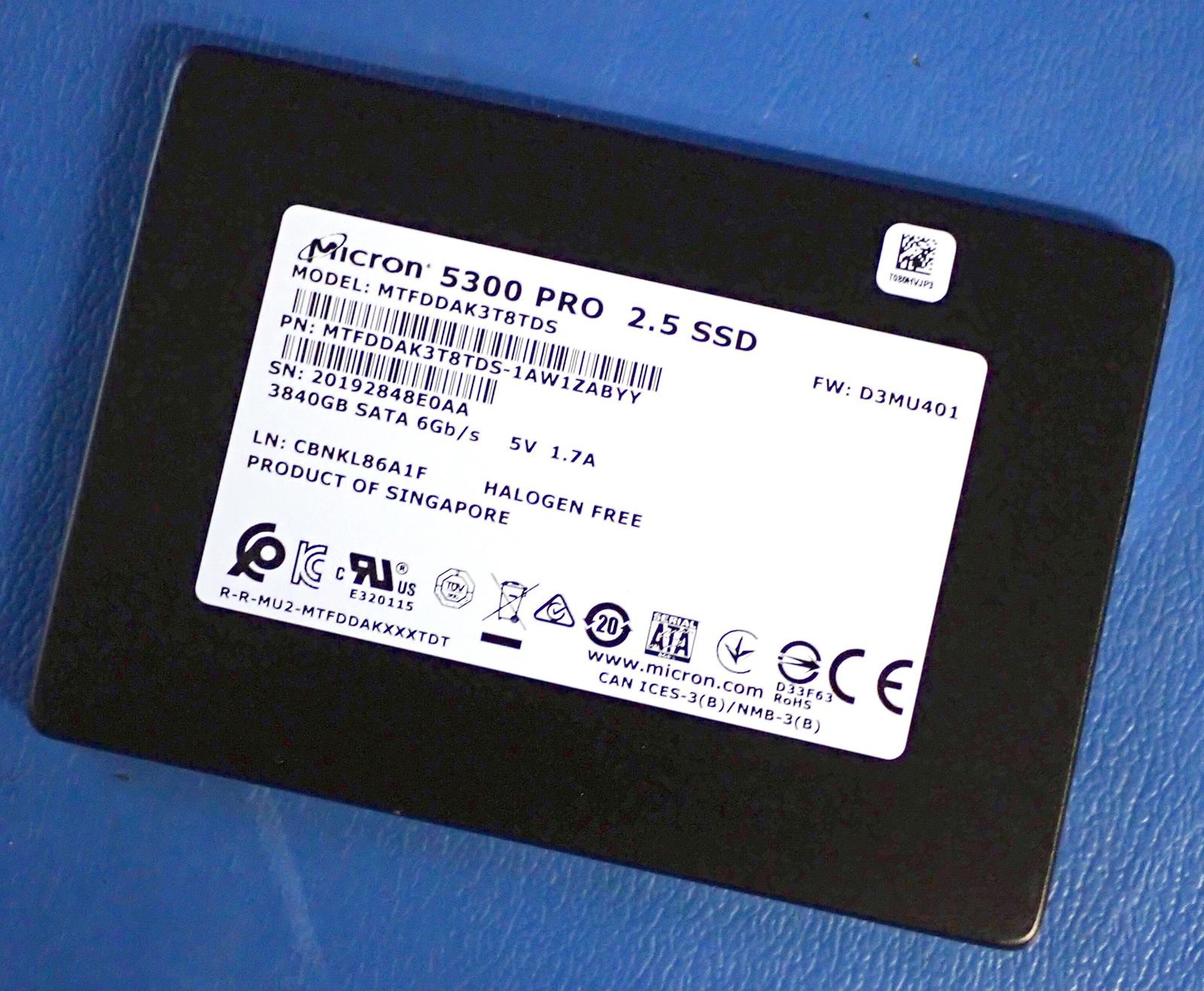 MICRON MTFDDAK3T8TDS 3.8TB 2.5" SATA III SSD | 34,420 Hours, 89.99% Health