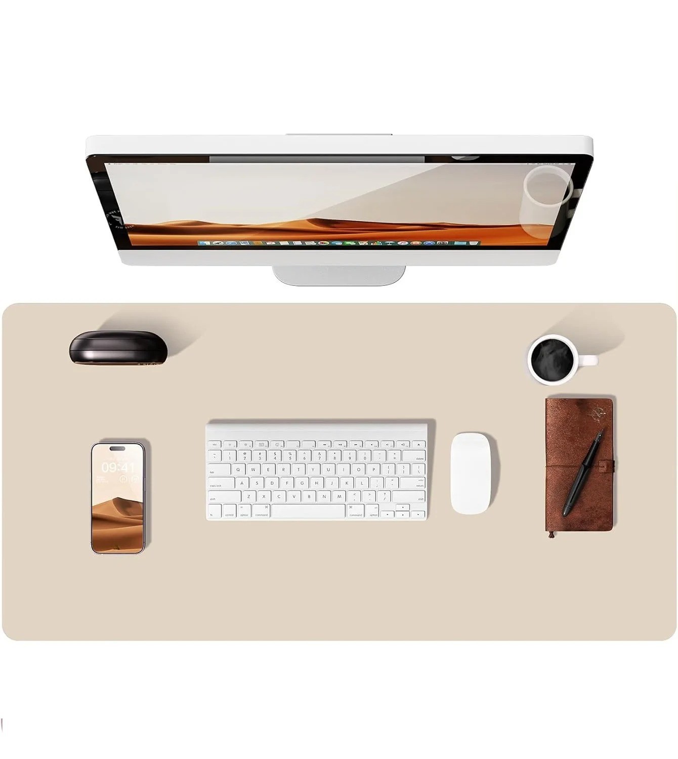 Large PU Leather Desk Pad Office Mouse Mat Non-Slip Waterproof Desk Protector