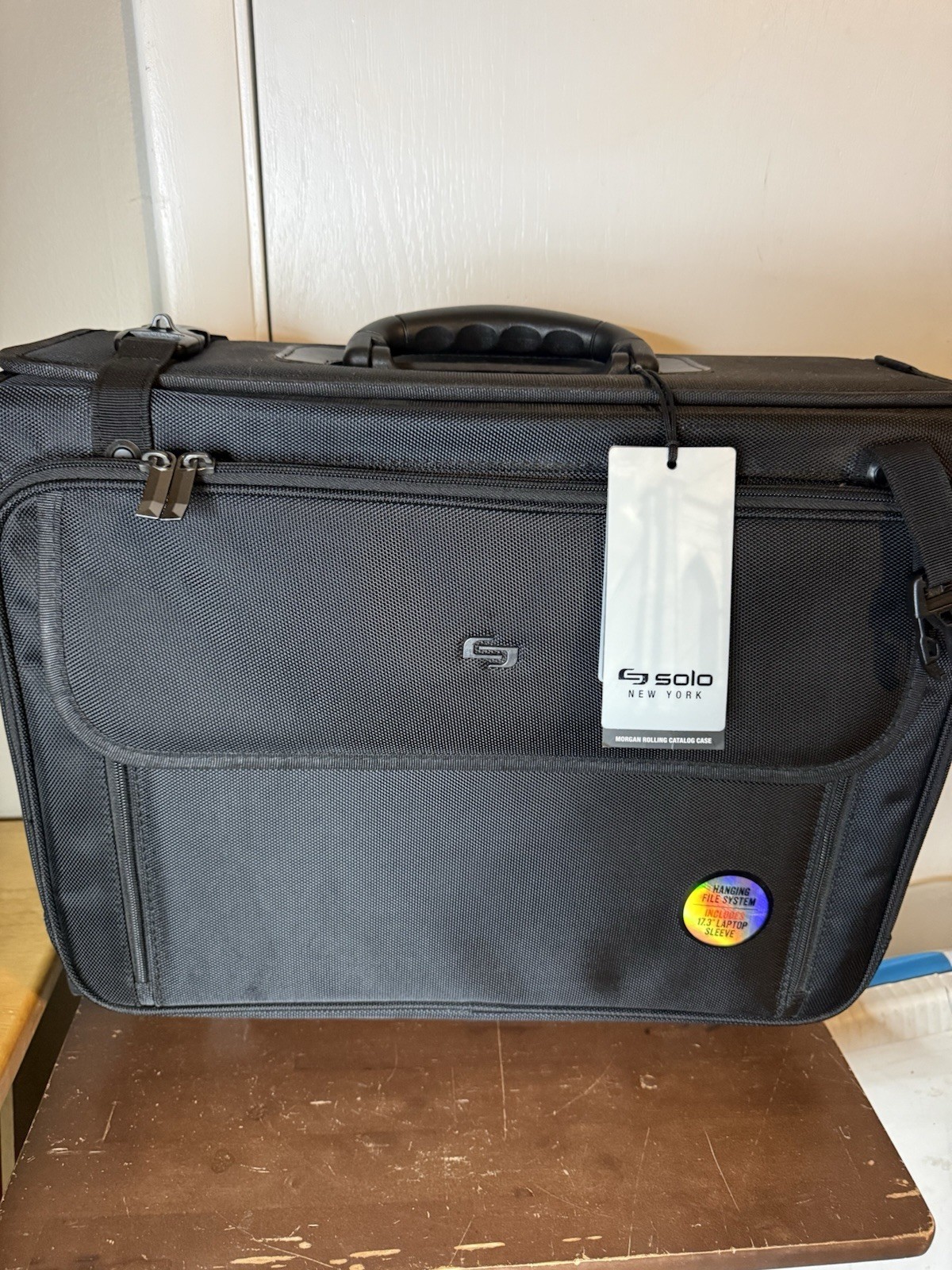 Solo Morgan Rolling Black Laptop Catalogue Briefcase (NWT)