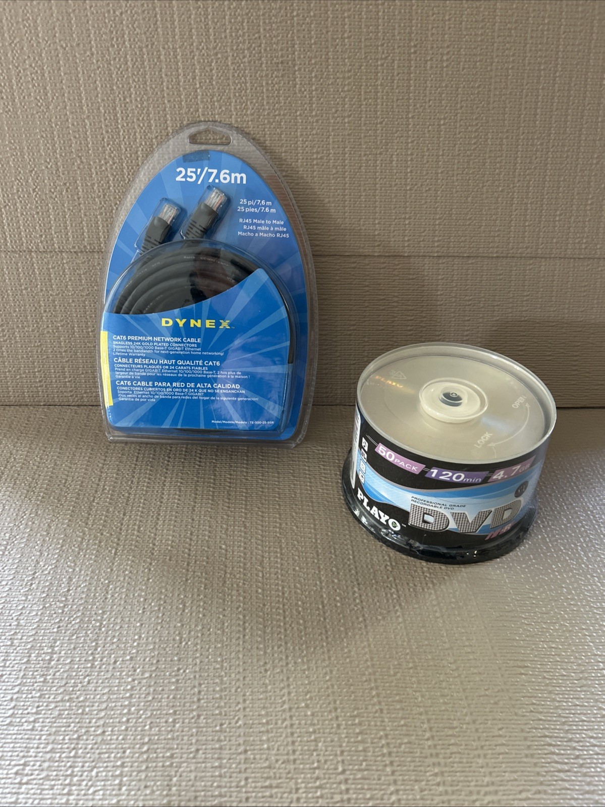 Tech LOT. SEALED. Dynex Cat6 25ft Premium Network Cable - 50 Count 4.7g DVD-r’s