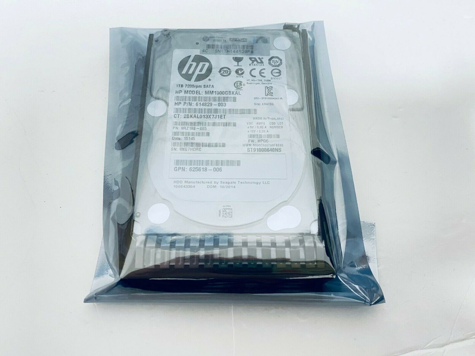 HPE 765453-B21 765868-001 1TB 6Gb/s SATA 7.2K 2.5" SFF 512e HARD DRIVE FOR G8 G9