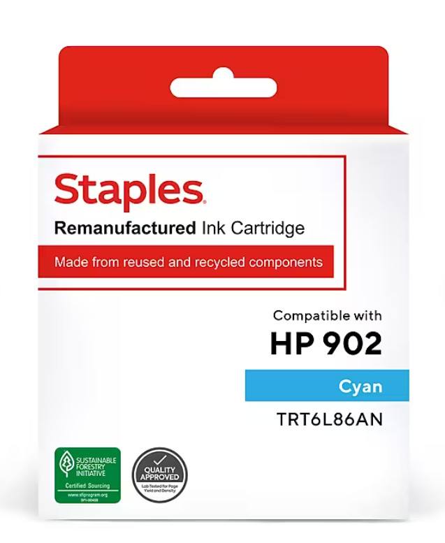 Staples Standard Yield Ink Cartridge HP 902- Cyan
