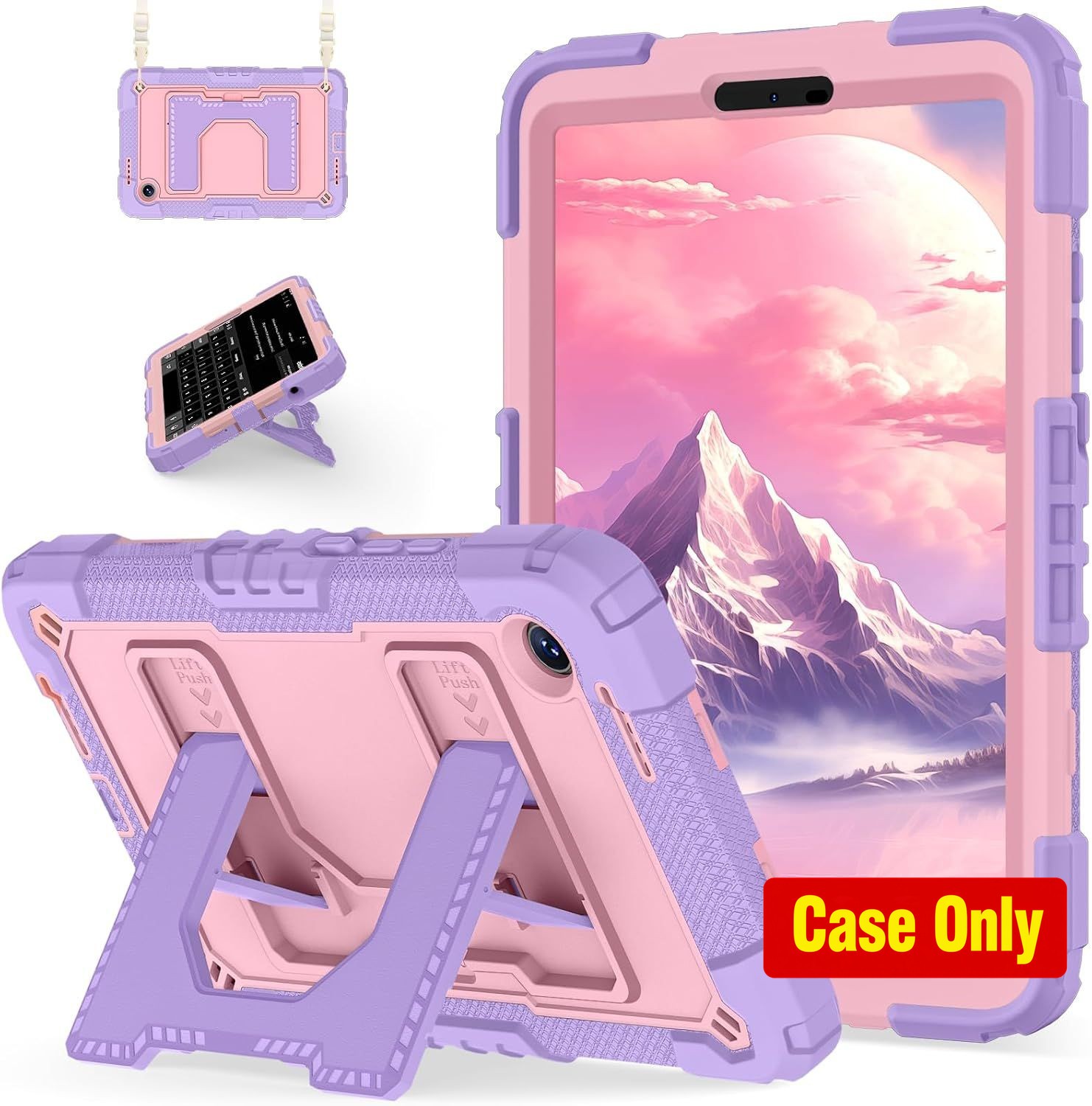 Case for Samsung Galaxy Tab A11 8.7'', Heavy Duty Shockproof Rugged Case with St