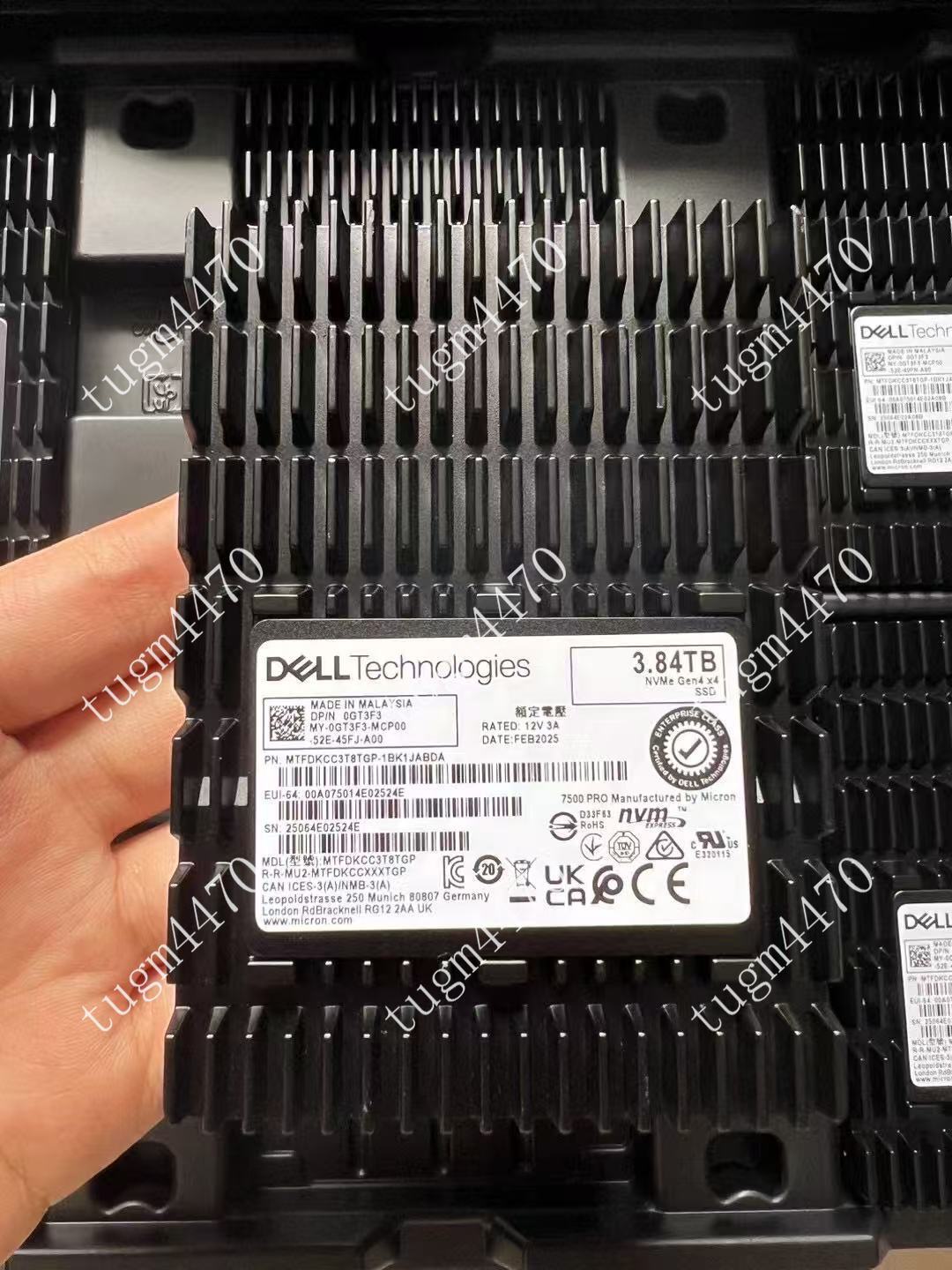 DELL Micron 7500 PRO 3.84TB Solid State Drive U.3 NVMe Gen4 x4 MTFDKCC3T8TGP-