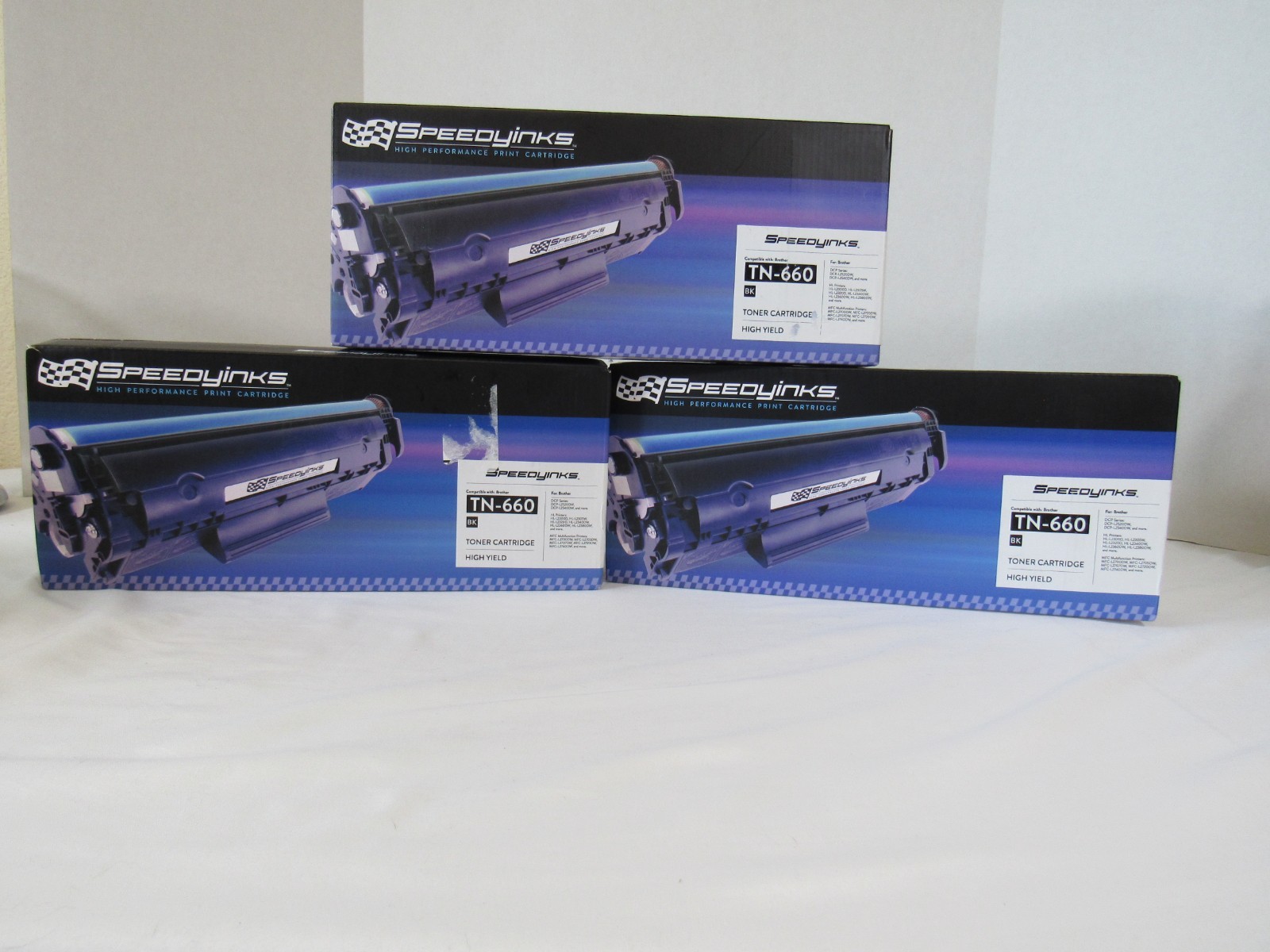 3 Speedy Inks TN660 High-Yield Black Toner Cartridges for Brother