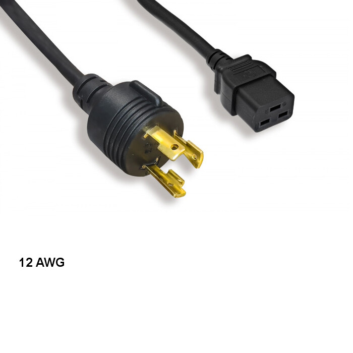 LOT 10pcs 10ft 12 AWG Power Cable NEMA L6-30P to IEC-60320 C19 15A/300V SJT Blk