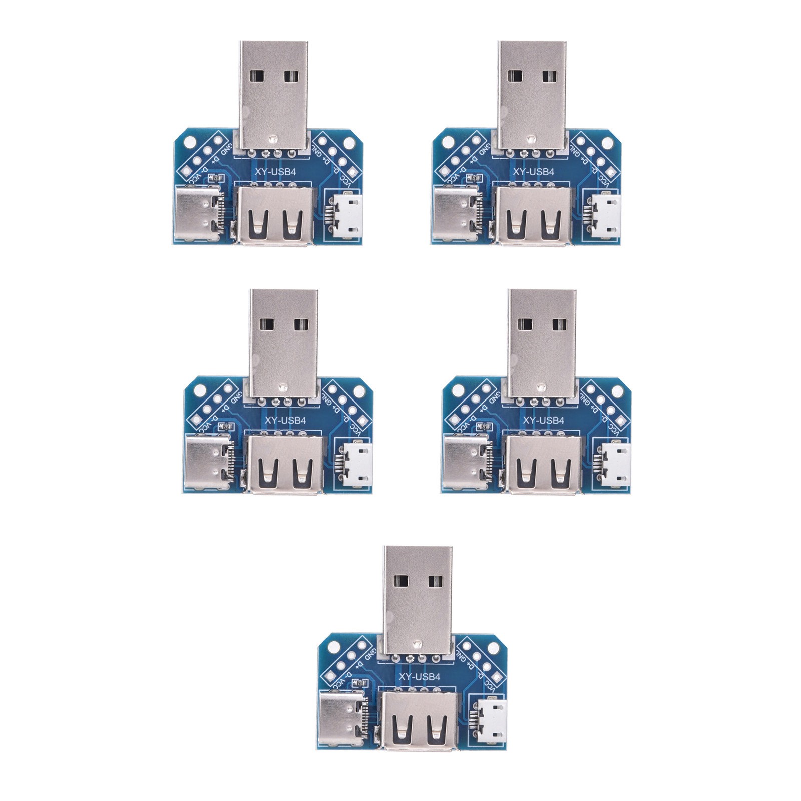 5 Pcs USB Adapter Plate Male USB To Female TypeC 4P 2.54mm Transfer Board ONS