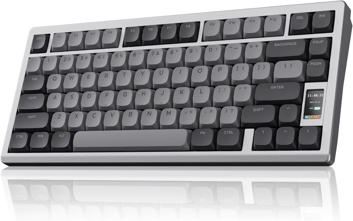 Chilkey ND75 LP Low Profile Keyboard: 75 Percent Wireless Aluminum Silver 