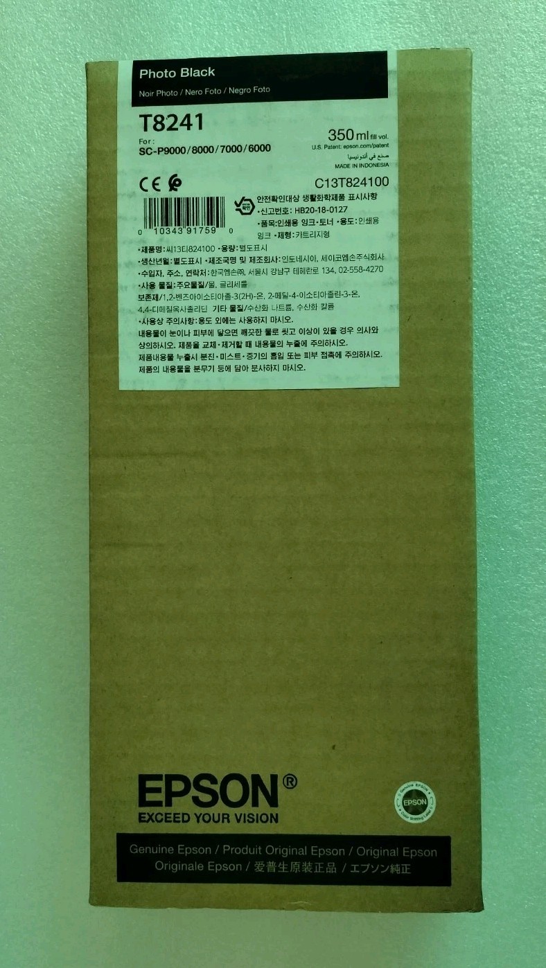 02-2023 New Genuine EPSON T8241 Photo Black 350ml Ink SC-P6000 P7000 P8000 P9000