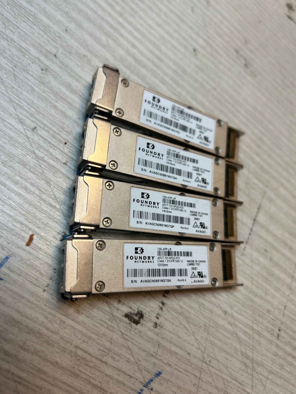 Lot of 4 Foundry Networks 10G-XFP-LR AFCT-721XPDZ-FD1