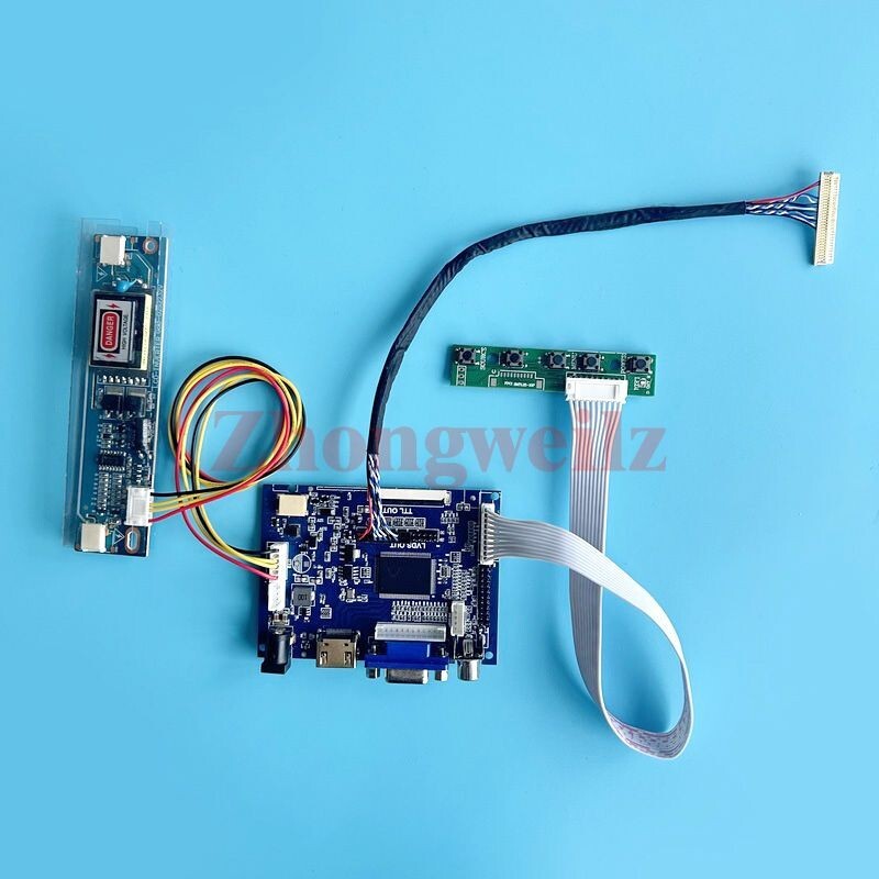 For LTN154AT08-001 30 Pin LVDS VGA AV HDMI 1280x800 2-CCFL LCD Driver Board Kit