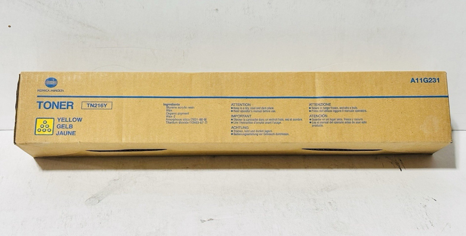 Konica Minolta A11G231 (TN216Y) Yellow Toner Cartridge For Bizhub C220, C280