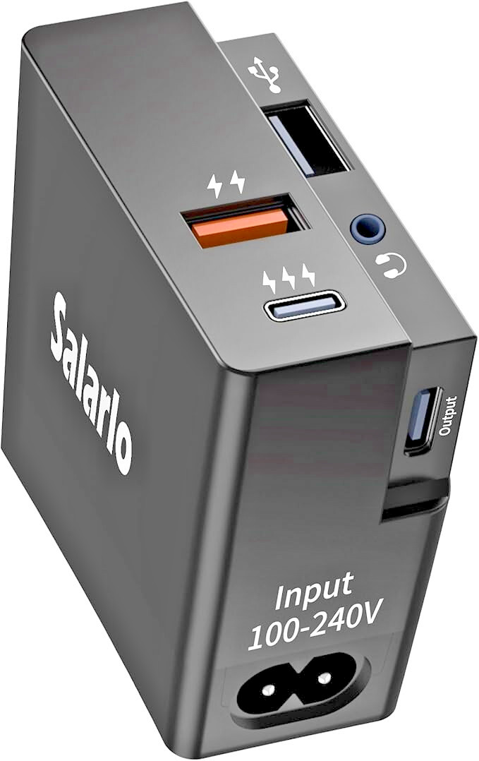 Salarlo Charging&Docking Station in One - 6 in 1 USB C Hub w/ 65W Fast Charging
