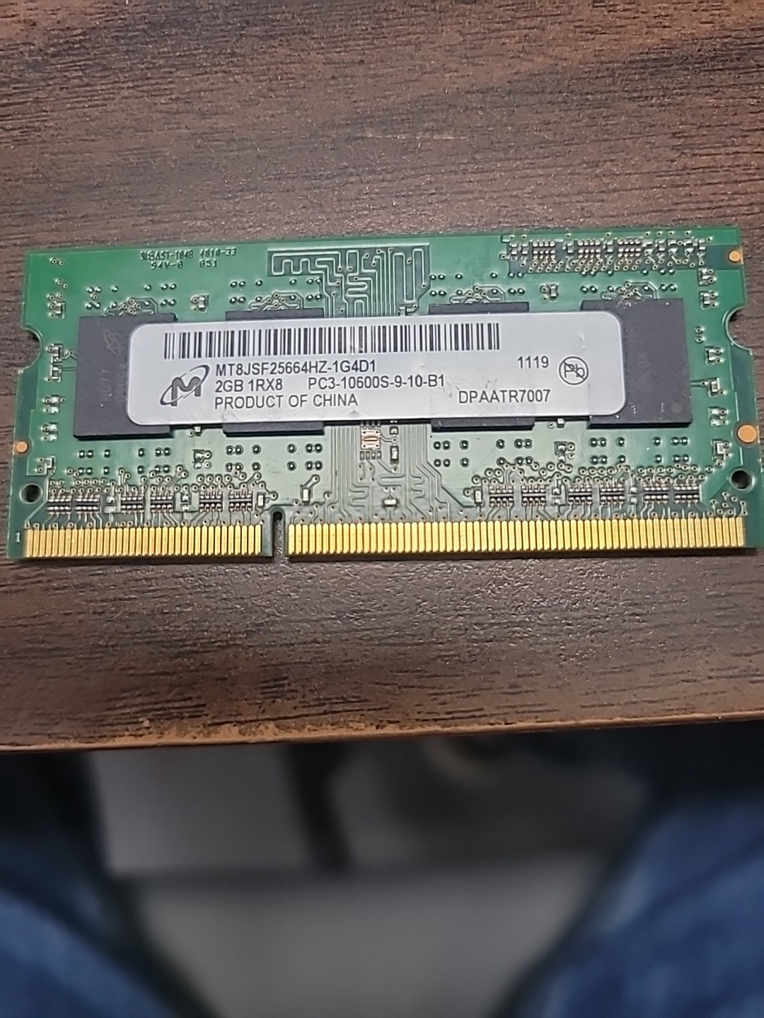 Micron 2GB DDR3 Laptop Memory RAM 1Rx8 PC3-10600S  - MTBJSF25664HZ-1G4M1 -TESTED