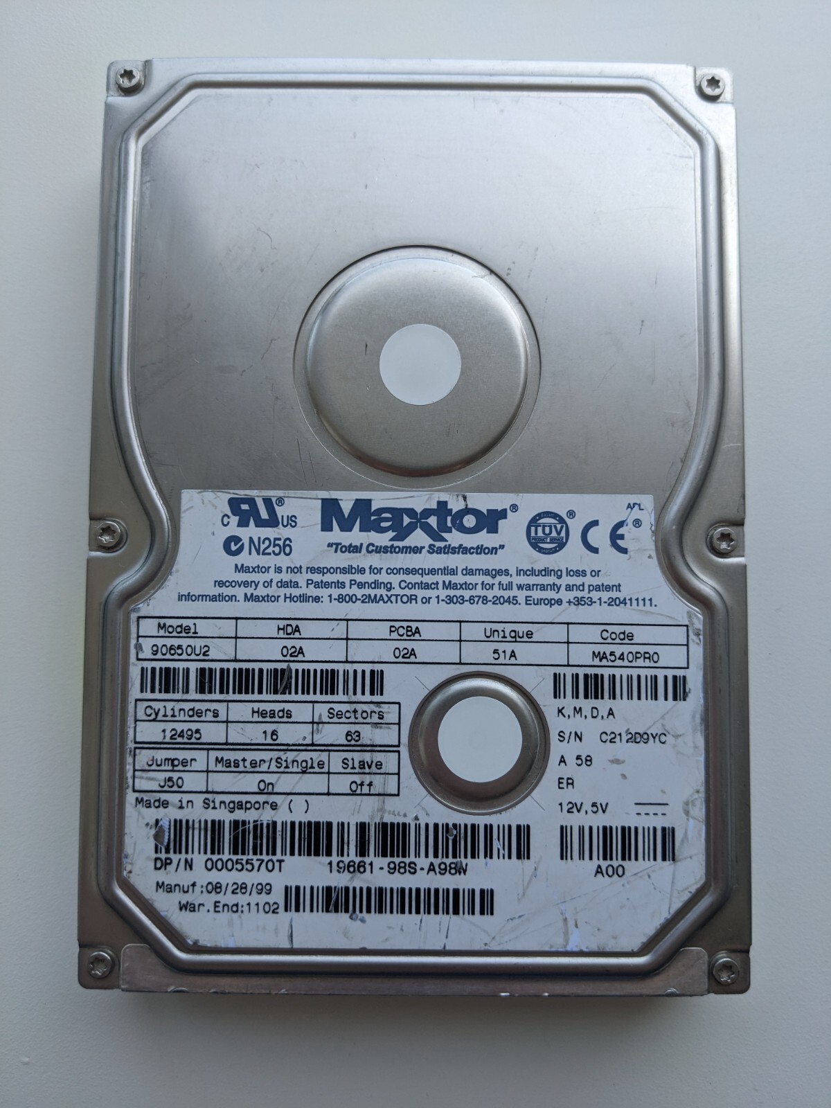Maxtor 90650U2 6.5Gb IDE 3.5 HDD Hard Drive