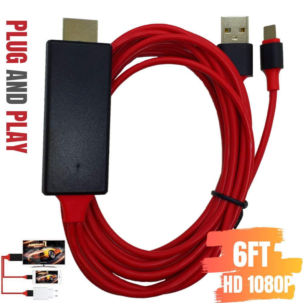 1080P HDMI Mirroring Cable Phone To TV HDTV AV Adapter For iPhone 11 X 8 iPad