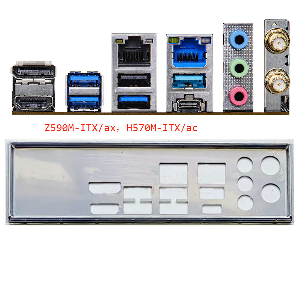 For ASRock Z590M-ITX/ax, H570M-ITX/ac I/O Shield BackPlate Blende Bracket