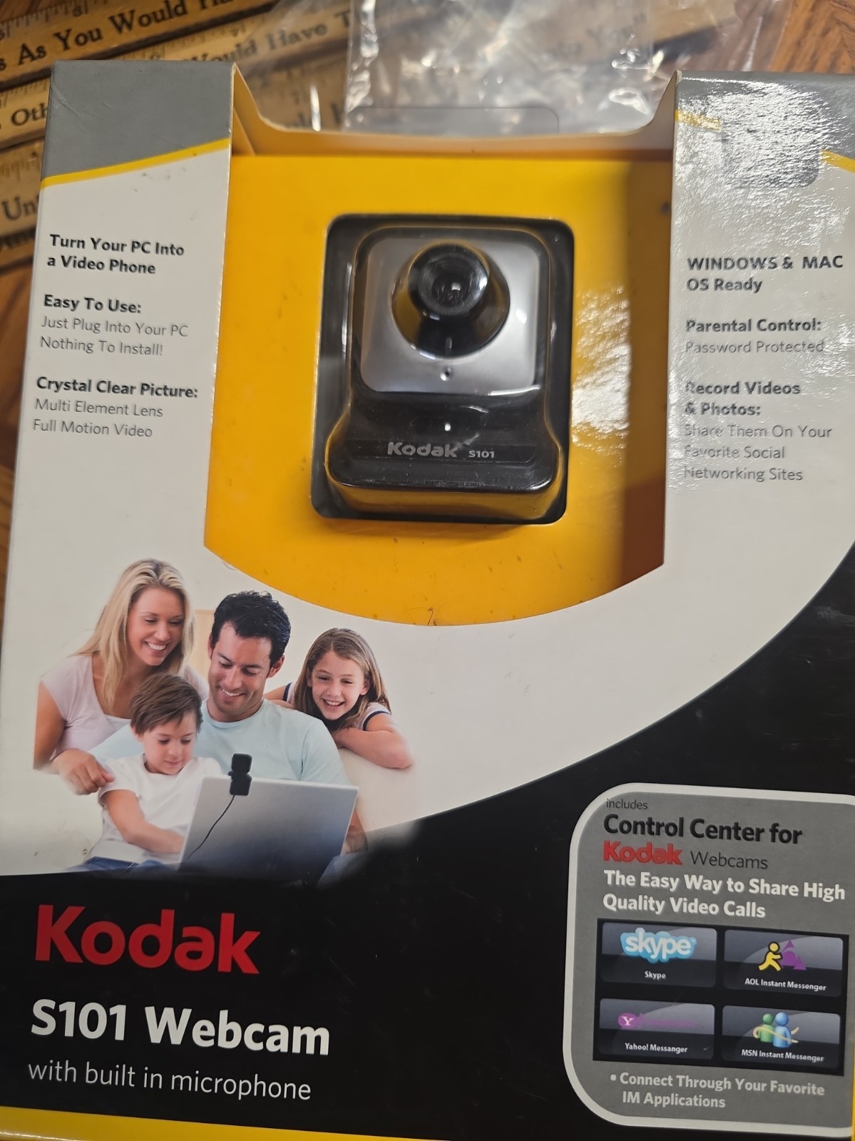 Kodak Webcam Built In Microphone S101 New in Package Mac or Windows C#86