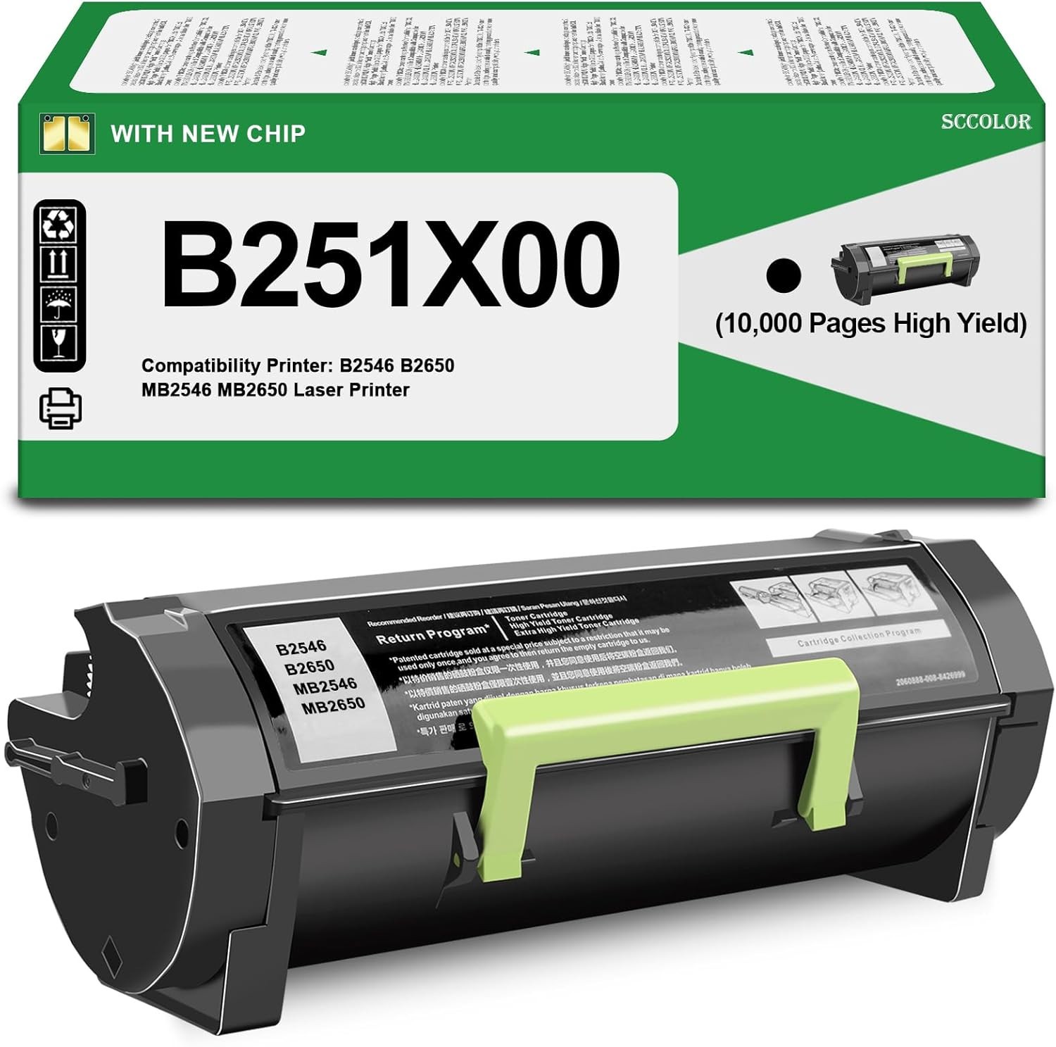 B251X00 Toner Cartridges with chip High Yield For Lexmark Laser Printer 2891