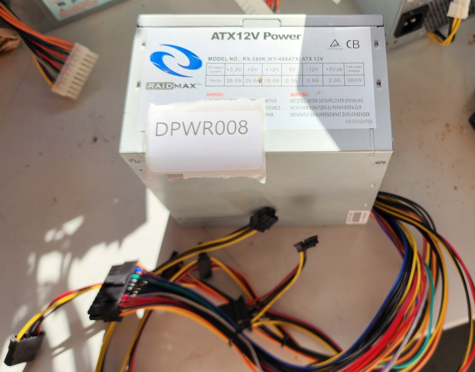 Raidmax RX-380K 380W Desktop PSU Power Supply Unit