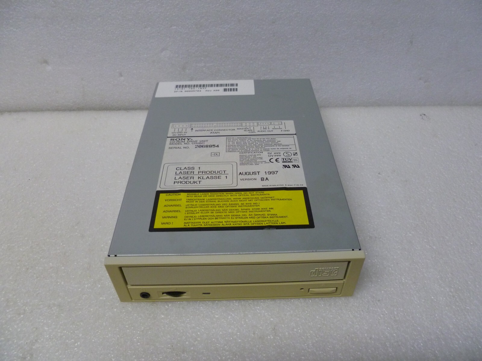 Vintage 1997 DELL/SONY CDU621 OPTICAL DRIVE